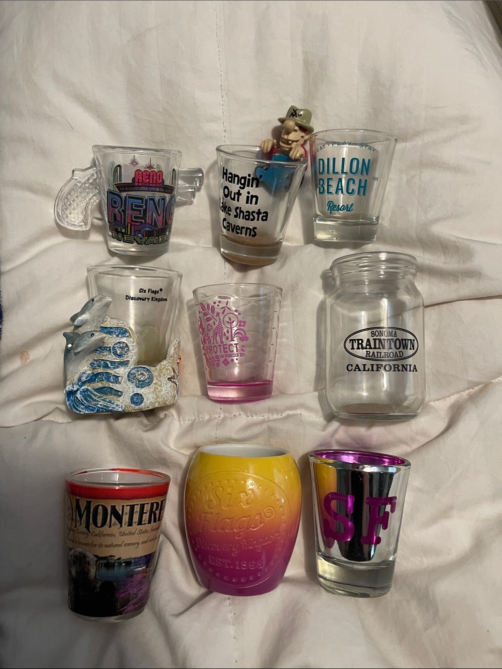 Assorted Souvenir Shot Glass Lot - Multi-Color